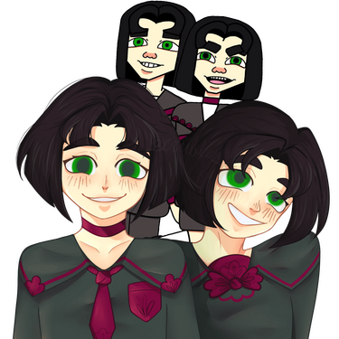 I voice these two characters and so I used the drawing I made of them in the demo portion of my website